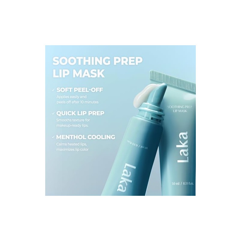 Laka Soothing Prep Lip Mask, Cooling Peel Off Korean Gentle