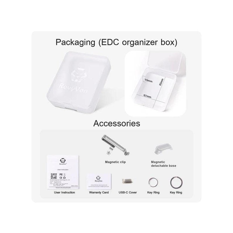 RovyVon Aurora A5 G4 Rechargeable Keychain Flashlight, USB C Charging,
