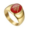 INRENG Stainless Steel Gold Plated Freemason Masonic Rings for Men