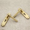Infinity Decor Satin Brass Knurled Euro Lever Lock Door Handle
