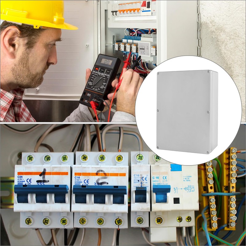 QWORK® Surface-Mounted Junction Box, Junction Box, Waterproof, Dustproof, IP66 ABS
