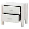 Baxton Studio Laria Teddy-Bear Fabric Nightstand, 2-Drawer, White