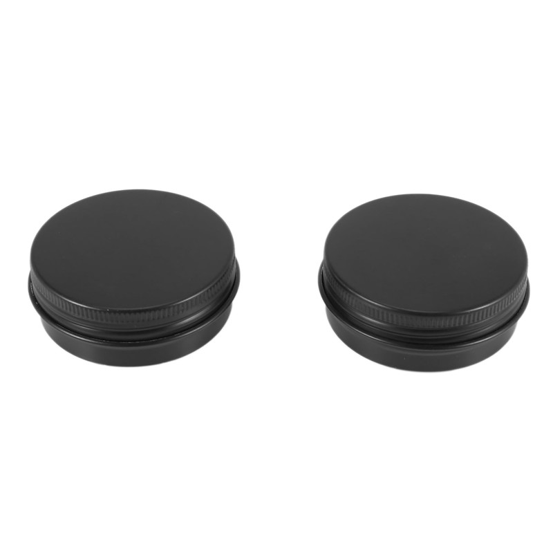 72Pcs 1Oz Black Aluminum Tin Jars Round Screw Lid Containers