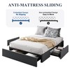 Allewie Queen Size Platform Bed Frame with 3 Storage Drawers,