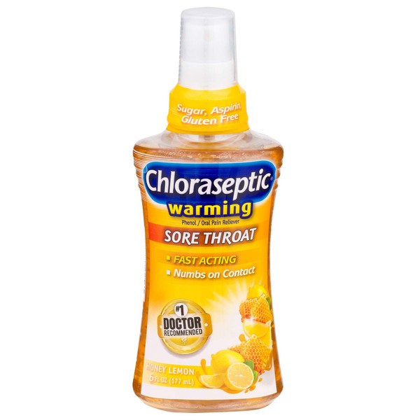 Chloraseptic Sore Throat Spray | Warming Honey Lemon | 6 FL OZ | 1 Bottle