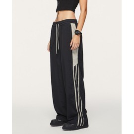 PUKUPE Baggy Track Pants Y2k Stripes Parachute Pants Men Baggy Wide Leg Sweatpants Jogger Pants