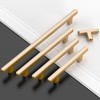 Amerdeco 10 Pack Brushed Brass Cabinet Pulls 5 Inch(128mm) Hole