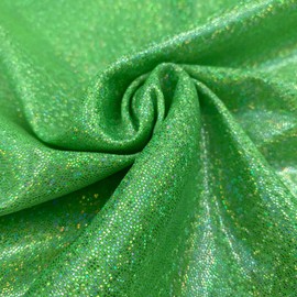 1.5M*50CM Glitter Laser Polyester Fabric Green Shiny Bling Glitter Material Cloth,Ridescent Holographic Gauze Fabric for Clothing Sewing DIY Party Decor