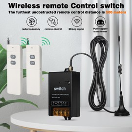 Jadeshay Wireless Light Switch 230 V, Remote Control Switch, Wireless Remote Control Relay 30 A 500 m / 1640 ft Long Distance Remote Switch AC220 V for Lamps Water Pumps Motor Fans
