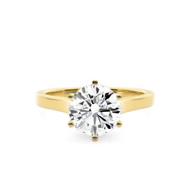 Buy Jewels Solid 10k Gold 1.5 ct Round Moissanite Engagement Ring 6 Prong Cathedral Setting G-H Color VVS1 Quality (Yellow Gold, 6)