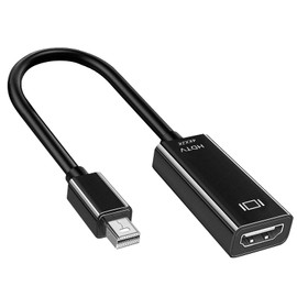 MxyVrix Mini DisplayPort to HDMI Adapter, Thunderbolt 2 (Mini DP) to HDMI Adapter with Nylon Jacket Suitable for MacBook Air/Pro, Surface Pro, Monitor, Projector - 20cm, Grey