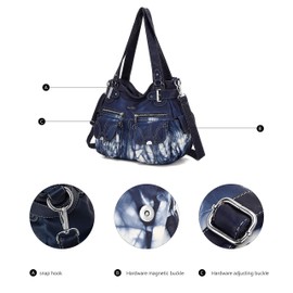 Purses and Handbags Women Tote Shoulder Top Handle Satchel Hobo Bags Fashion Washed Leather Purse…