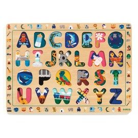 DJECO Wooden ABC International Puzzle - Build Early Literacy Skills for Toddlers & Preschoolers - Fun & Learning Activity for Family & Friends - Wooden Alphabet Toy for Children 3+ Years