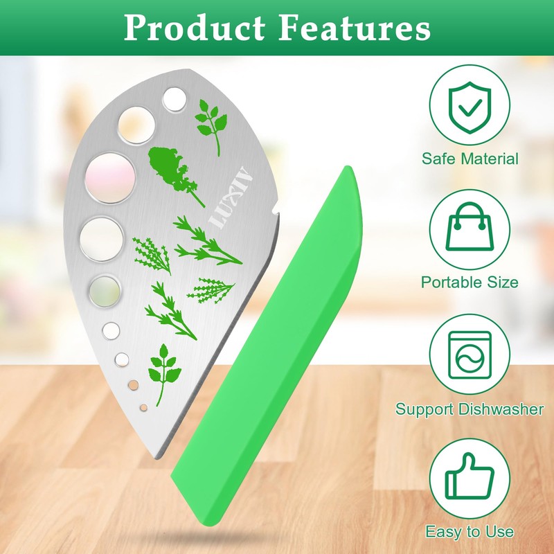 Herb Stripper 9 holes, Luxiv Stainless Steel Kitchen Herb Stripping