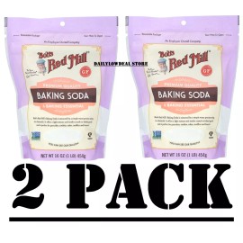 Bob’s Red Mill 2 PACK Bob's Red Mill Baking Soda Gluten Free 16 Oz (Total 32 Oz) EXP: 01/2026