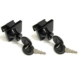 Black Glass Cabinet Lock with 2 Keys Single Swing Glass Cabinet Showcase Door Lock Chrome Plated… (2)