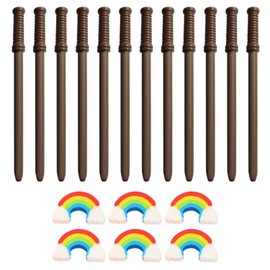 12 Pieces of Creative Pencils and 6 Pieces of Rainbow Erasers, Children's Stationery, Fun and Cute Stationery, School Supplies.