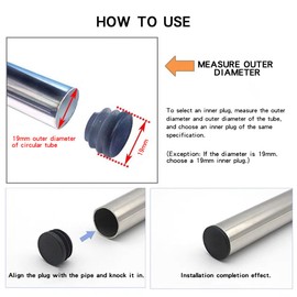 Leliafleury 20PCS Round Plastic End Caps 45mm White Inner Plugs Anti-Slip Plastic Round Tube Plug Insert Plugs Pipe for Tables Chairs Desks Beds