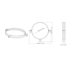 H&C VENT Galvanised Pipe Clamp Diameter 250 mm with Rubber Insert - Pipe Clamps & Hose Clamps for Ventilation Pipe, Exhaust Hose, Suction Hose - Clamps for Pipe Holder - Screw Pipe Clamp Rubberised