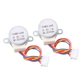 uxcell 2PCS 24BYJ48 DC 5V Reduction Stepper Motor Micro Reducer Motor 4-Phase 5-Wire 1/64 Reduction Rate