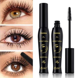 Máscara De Pestañas Fariha Unique Lashes, Negra, Resistente Al Agua, Fórmula Para Alargar Y Espesar Las Pestañas.                                     