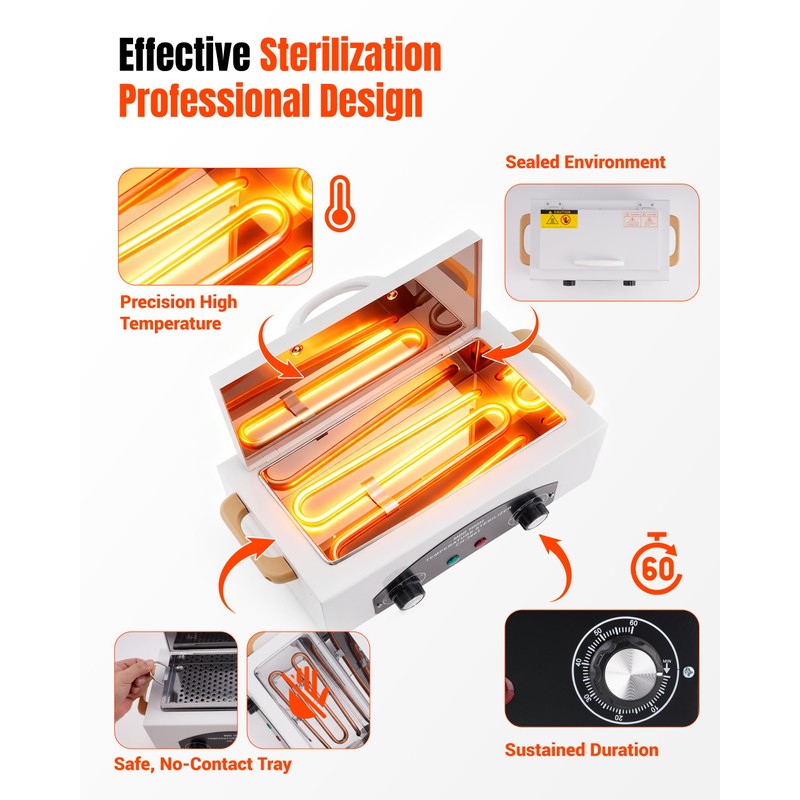 High-Temperature Cleaning Box for Metal Tools, 1.5L Capacity Dry Heat