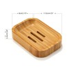 GUANJUNE Pack of 2 Natural Wood Bamboo Soap Dish Holder