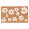 Welcome Doormat Coco Coir Door Mat Gift White Daisy Flowers