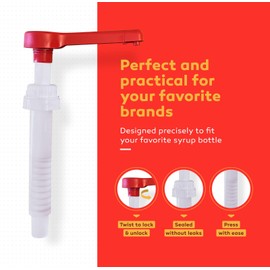 Sauce Pump Dispenser. Coffee Beverage Syrup (63 oz Bottle) Dispensing Pump Set of 2.