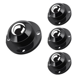 Self Adhesive Caster Wheels, Appliance Rollers for Kitchen Appliances, 1 Inch Swivel Steel Universal Wheel Appliance Sliders, 28 LBS Load Capacity Per Wheel Low Profile Roller (4 PCS, Black)