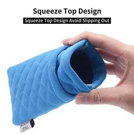 Face Shadow Double Glasses Case Soft Sunglasses Case Squeeze Top with Cleaning Cloth Spectacles Pouch Ultra Light and Portable for Women Men