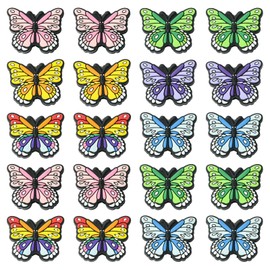 LiQunSweet 12 Pcs 6 Styles Butterfly Silicone Beads Butterfly Silicone Focal Beads Colorful Butterfly Silicone Beads for Keychain Making Pens DIY Crafts Necklace Bracelet Lanyard Pendants