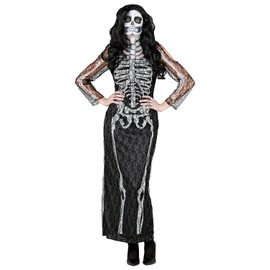 W WIDMANN MILANO Party Fashion - Skeleton Skeleton Dress Lace Skeleton Bride Fancy Dress Costumes