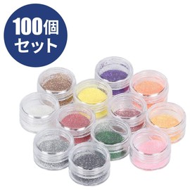 centcres 100 Piece Set, 0.2 fl oz (5 ml), Small Divided Round Case, Accessory Storage, Refill Container, Plastic Bead Storage Case, Cosmetics, Cream, Small Items, Storage Box, Clear, Nail Parts Storage Box, Small Items, Business Trips, Travel, Portable, 