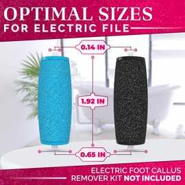 11 Pcs Replacement Rollers for Electric Foot Callus Remover Tool - 7 Extra Coarse & 4 Regular Coarse Refill Heads (1.92 x 0.77 Inches), Micro-Diamond Crystals - Compatible with Amope Pedi Perfect Pro
