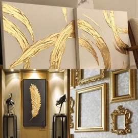 Acrylic Paint Metallic Gold, Non Toxic, Non Fading, 100ml Gold Leaf Paint for Art, Painting, Handcrafts, Ideal for Canvas Wood Clay Fabric Craft Supplies