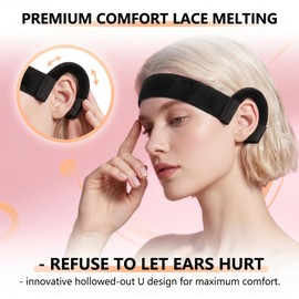 Kkwooidm 3-Piece Set Wig Band With Ear Cut Outs,Wig Band,For Lace Front,Lace Band With Ear Cut Outs Suitable,Lace Melting Band,Melting Bands For Front Wigs For Forehead Wigs