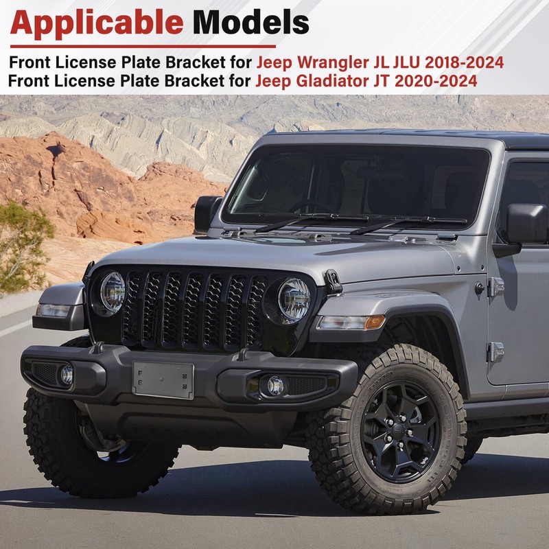 Jogscay License Plate Bracket Accessories for Jeep Wrangler JL JLU