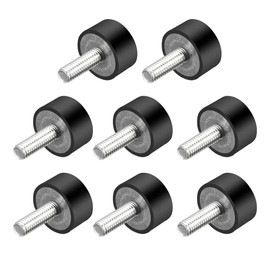 sourcing map 8pcs M6 Vibration and Damper Holder Rubber with Threaded Bolts 0.79 x 0.39 Inches
