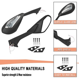 Worldmotop Offroad Rear View Side Mirror Adjustable Motorcycle Side Rearview Mirrors Replacement for Ducati Panigale V2 V4 V4S
