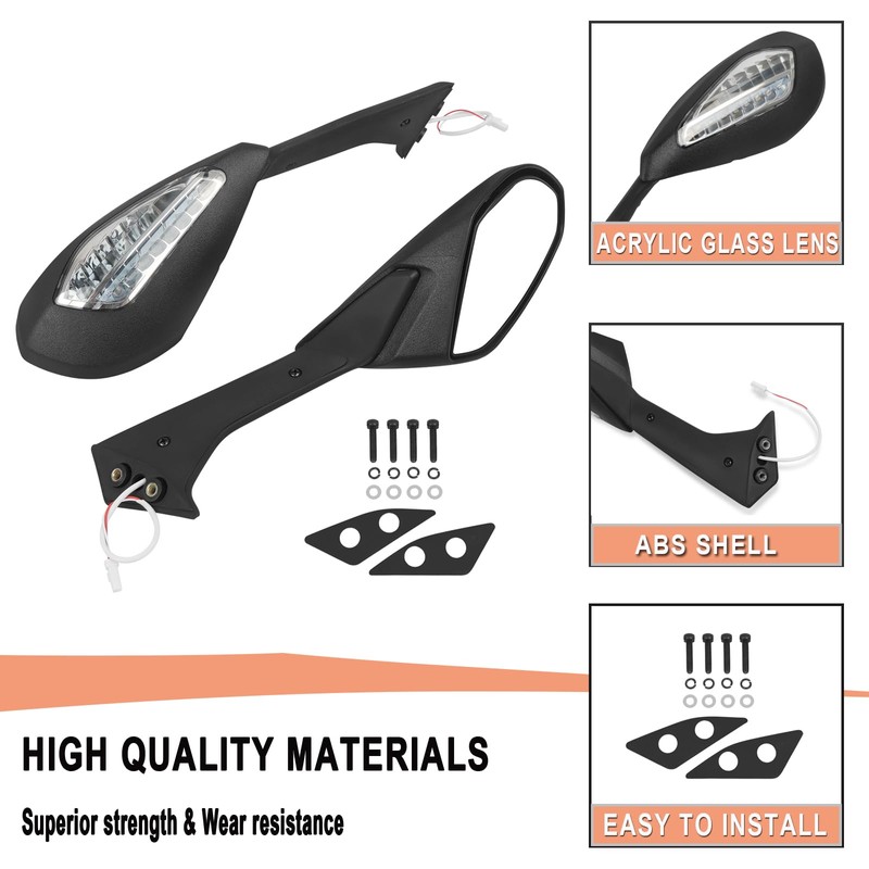 Worldmotop Offroad Rear View Side Mirror Adjustable Motorcycle Side Rearview