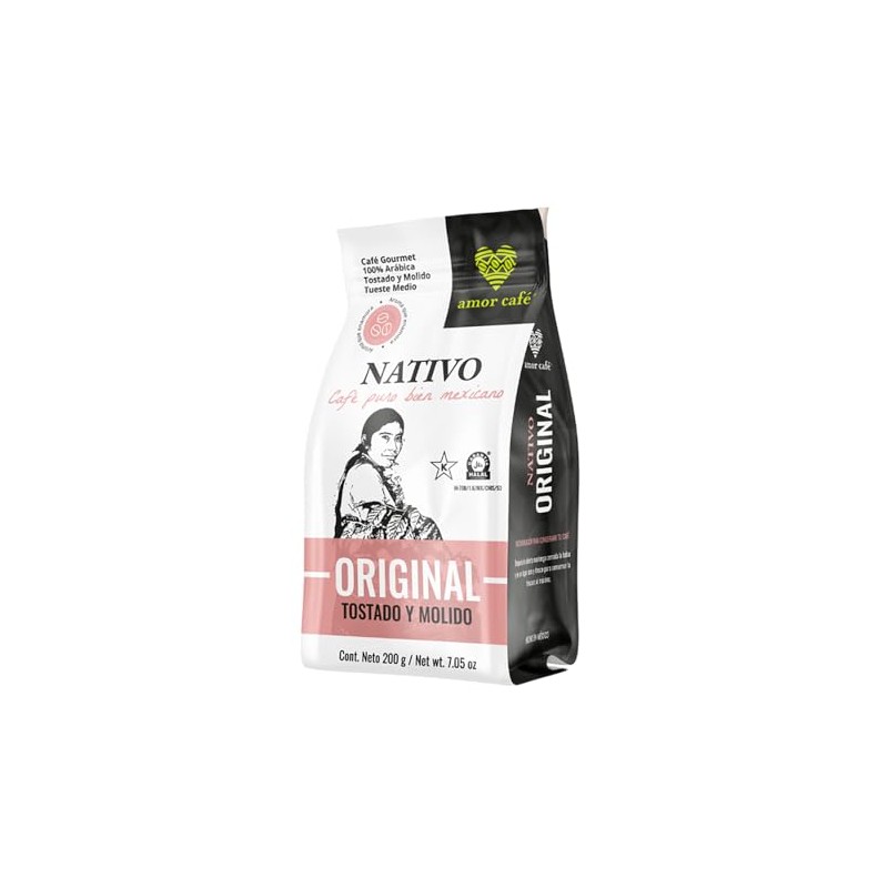 Amor Café NATIVO Original Café Tostado y Molido 200 g