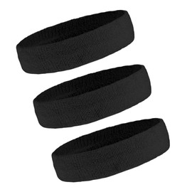 OutdoorEssentials Sweat Bands Headbands Men - Sweatbands for Women - Sports Headband - Sweat Absorbing Headband - Black - Multipack - One Size - Hiking