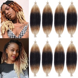COOKOO 8 Packs Pre-Separated Springy Afro Twist Hair 16 Inch Soft Synthetic Marley Twist Crochet Braiding Hair For Natural Kinky Twist Hair Extensions Spring Twist Crochet Hair For Women (10 Strands/Pack 1B27613#)