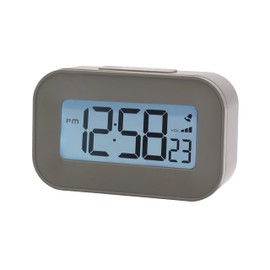 Acctim Kyle Digital Alarm Clock, LCD Digital Display with White Backlight, Snooze Function, Volume Control (Jeep Grey)