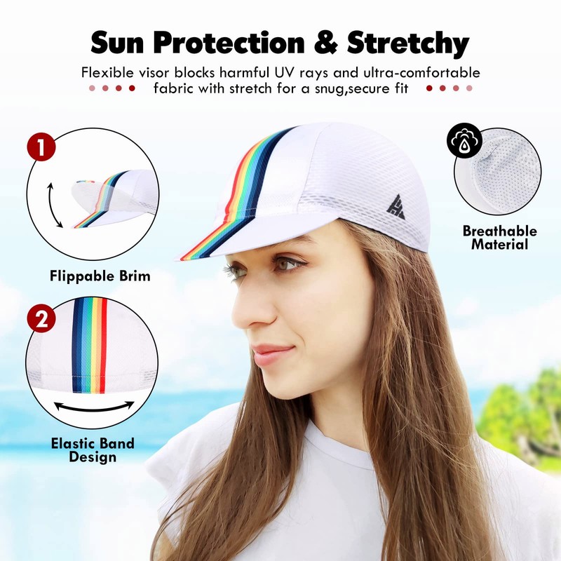 HIKENTURE Cycling Cap for Men and Women,Bike Hat with Visor
