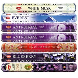 Incense Sticks Collection Packs Fruity Floral Sensual Perfect for Worship Church Temple Wedding Events Anti Stress Aromatherapy Spa Healing Yoga Therapy Relaxation (Anti Stress Collection)