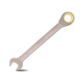 Meccion Fixed Head Ratchet Spanner 19mm Professional Chrome Vanadium Steel Forged Combination Wrench - Black Nickle Plated