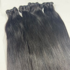 Free Gift Indian Curly Natural Wavy Hair Extension Burmese Curly Real Raw Human Hair Bone Straight Bundles Vendor Cambodian Hairstyle: straight 1 bundle, color: natural black, Stretched Length: 24"