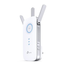 TP-Link AC1750 Universal Dual Band Range Extender, Broadband/Wi-Fi Extender, Wi-Fi Booster/Hotspot with 1 Gigabit Port and 3 External Antennas, Built-in Access Point Mode, UK Plug (RE450), White